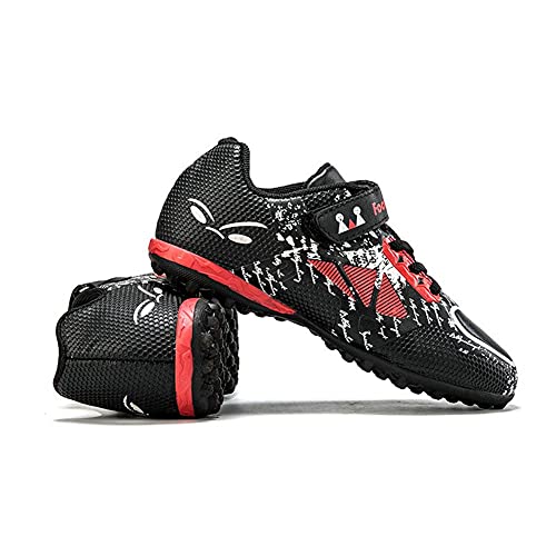 YisiNP Fußballschuhe Kinder Unisex Leicht rutschfest Trainingsschuhe Sommer Fussballschuhe für Kunstrasen, 34 EU, Rot von YisiNP