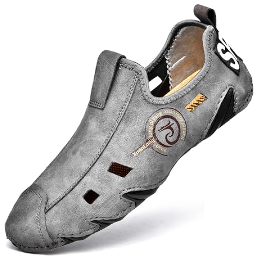 YisiNP Herren Damen Rutschfester Schuhe Barfußschuhe Bequemer Barfuß aus Echtem Leder Low Top von YisiNP