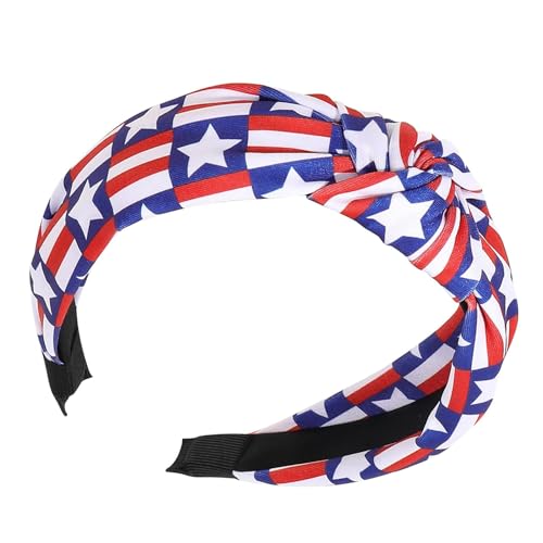 Yiurse Patriotisches Damen-Stirnband, Unabhängigkeitstag-Stirnband | Patriotischer Anti-Rutsch-Haarreifen - Weicher Haarschmuck zum Gedenktag, Kopfschmuck mit amerikanischer Flagge für Make-up-Workout von Yiurse