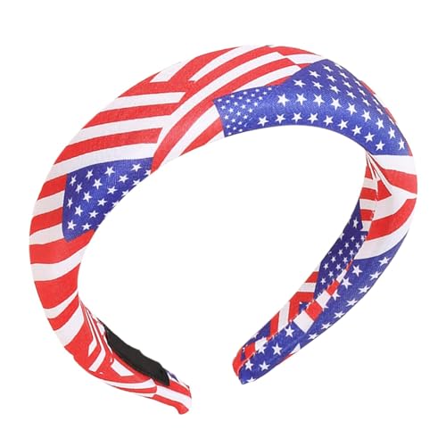 Yiurse Unabhängigkeitstag-Stirnband, 4. Juli-Stirnband,Patriotischer Anti-Rutsch-Haarreifen - Weicher Haarschmuck zum Gedenktag, Kopfschmuck mit amerikanischer Flagge für Make-up-Workout von Yiurse