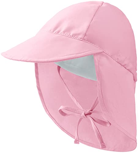 Yixda Baby UPF 50+ Sonnenhut Mädchen Jungen Outdoor UV-Schutz Bademütze Sommer Kappe (Rosa, 2-6 Jahre) von Yixda