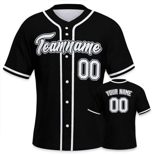 Personalisiertes Baseball Trikots Stitched/Printed für Herren Jugendliche Kinder Button Down Shirts mit Namen Nummer Hip Hop Party Baseball Jersey von Yolovi