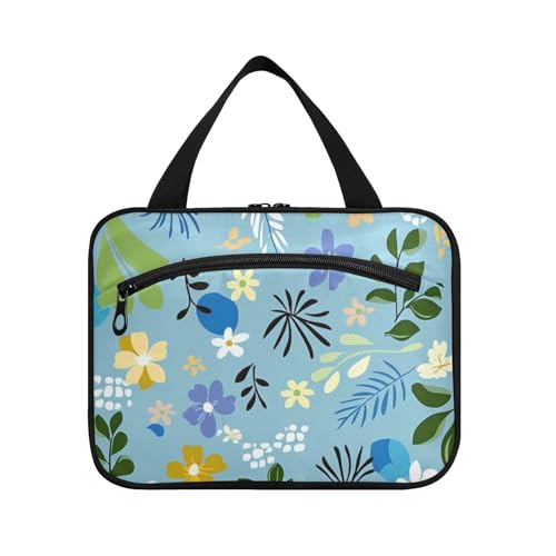 Yoogain Blaue Blätter Blumenmuster Einfache hängende Reisegröße Toilettenartikel für Herren mit Haken, Designer-Kulturbeutel für Reisezubehör, Größe L, Blaue Blätter, Blumenmuster, schlicht, Large Yoogain Blaue Blätter Blumenmuster Einfache hängende Reisegröße Toilettenartikel für Herren mit Haken, Designer-Kulturbeutel für Reisezubehör, Größe L, Blaue Blätter, Blumenmuster, schlicht, Large von Yoogain