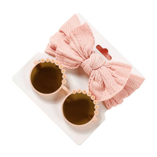 Yooghuge Elastisches Stirnband Kopfbedeckung Schleife Haarband Sonnenbrillen Set Für Kleinkinder Neugeborene Fotografie Requisiten Für Babys Alter Von 0–2 Jahren Freien von Yooghuge