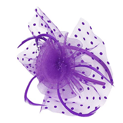 Blume Hut Fascinator Hüte für Frauen Pillbox Hut mit Schleier Stirnband und Einer Gegabelten Clip Tea Party Kopfbedeckung Tea Party Kopfbedeckung Hochzeit Fascinator für Mädchen Frauen von Yookstar