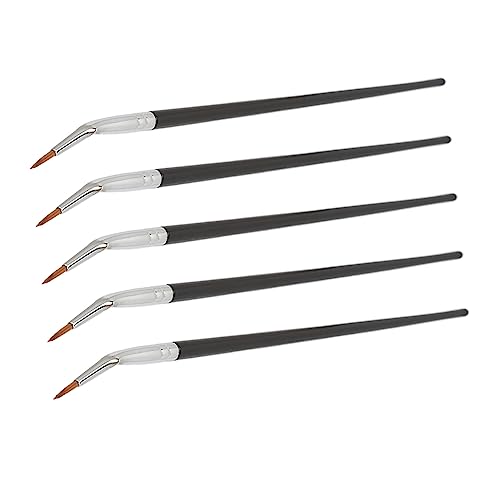 Gebogenes Eyeliner-Pinsel-Set, 5-teilig, Fein Abgewinkelt, Gebogener Liner, Multifunktionale Make-up-gewinkelte Eyeliner-Pinsel mit Ergonomischem Griff Zum Auftragen von Gel-, von Yosoo Health Gear