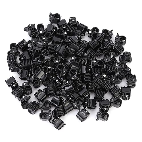 Haarschmuck Haarspangen, 100 Stück Kleine Haarspangen, Mini Haarklammern, Schwarze Kunststoff Haarspangen Damen Klein Haarclips für Kinder Mädchen Frauen Damen von Yosoo Health Gear