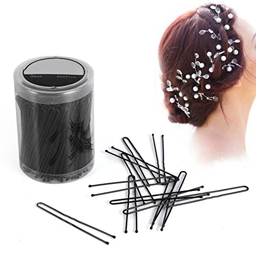 300 Stücke Haarnadeln, Hair Clip, 6 Arten Friseur Haarnadeln Clips Schellen Wavy U-förmigen Clip Haar Zubehör für Mädchen Haarzusätze (L-Schwarz) von Yotown