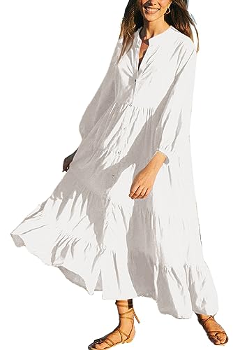 YouKD Damen Sommer Boho Kimono Langes Hemdblusenkleid Große Größe Bademantel Strand Wraps One Size Bademäntel von YouKD