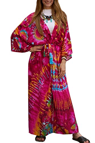 YouKD Damen Sommer Cardigan Maxi Boho Kleid Strand Coverup Robe Lang Kimono Kleid Einheitsgröße Bademäntel YouKD Damen Sommer Cardigan Maxi Boho Kleid Strand Coverup Robe Lang Kimono Kleid Einheitsgröße Bademäntel von YouKD