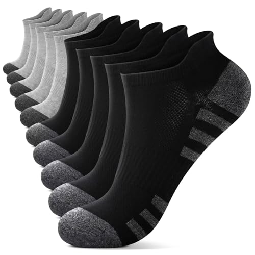 YouShow Sneaker Socken 35-38 Knöchelsocken Schwarz Grau 10 Paar von YouShow