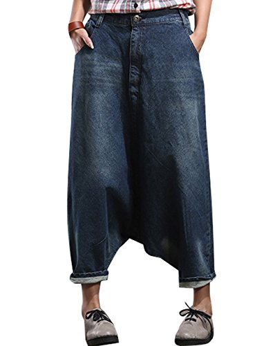 Youlee Frauen Elastische Taille Wide Leg Haremshose Loch Jeans Style 3 S Youlee Frauen Elastische Taille Wide Leg Haremshose Loch Jeans Style 3 S von Youlee