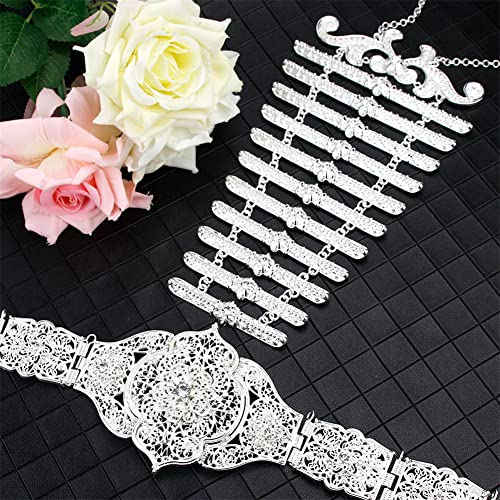 Frauen Kaukasus Gürtel Brustplatte Brautschmuck Ethno Hochzeit Kleid Gürtel Halskette Brust Lätzchen Taillenkette von Youllyuu