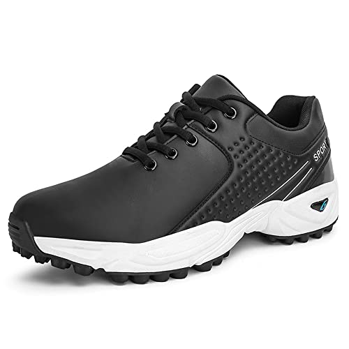 Youngtie Golf Schuhe Männer Outdoor wasserdichte Schuhe Anti-Rutsch Sprots Verschleißfeste Gummisohle Das ganze Jahr Golf Schuhe Schwarz EU 46 von Youngtie