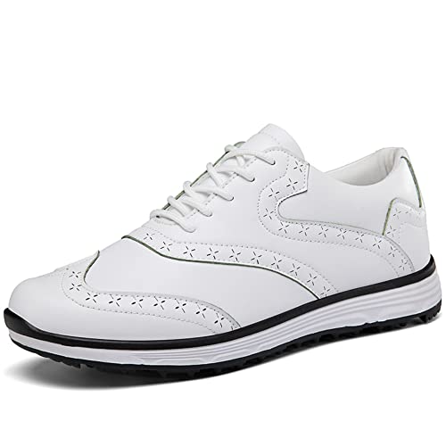 Youngtie Golfschuhe Herren Atmungsaktive den Außenbereich wasserdichte rutschfeste Gummisohle Ganzjährige Sportschuhe Weiß EU 40 von Youngtie