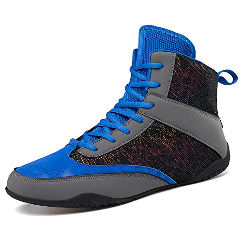 Youngtie Herren Boxschuhe Profi Wrestling Schuh Fitness Trainingsschuhe Damen Boxstiefel Blau EU 38 von Youngtie