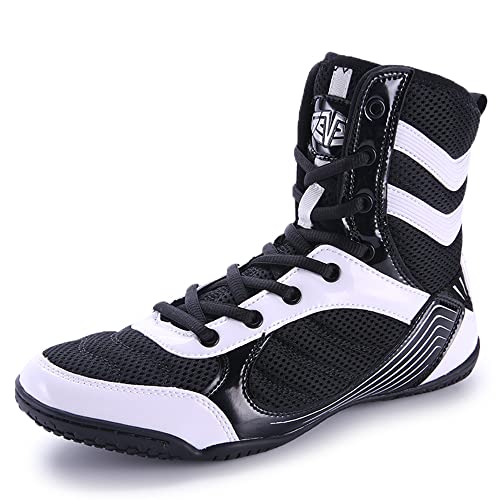 Youngtie Ringerschuhe für Herren Boxschuhe Sportschuhe für Damen Profi-Fitnesstraining Boxstiefel für Damen und Herren Schwarz EU 42 von Youngtie