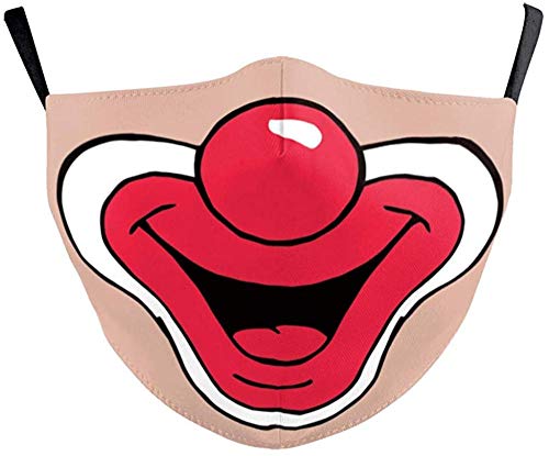 Youning 3D Mundschutz Multifunktionstuch Damen Herren Clown Ugly Lustig Lippen 3D Mund und Nasenschutz Waschbar Wiederverwendbar Mundschutz mit Motiv Weihnachten von Youning