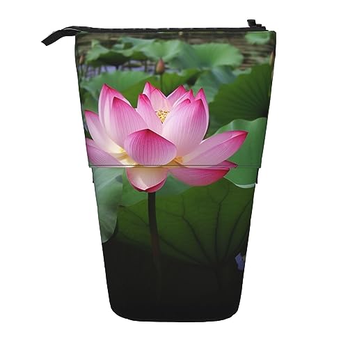 YoupO Lotus Pond Pencil Holder Teleskop Stifteetui Schreibwaren Stifthalter für Frauen Männer Studenten Erwachsene Schule Büro, Lotusblüten, Einheitsgröße, Münzbeutel von YoupO