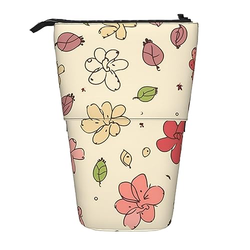 YoupO Lovely Flower Pencil Holder Teleskop Pen Case Stationery Pen Holder for Women Men Student Adult School Office, Schöne Blumenmuster, Einheitsgröße, Münzbeutel von YoupO