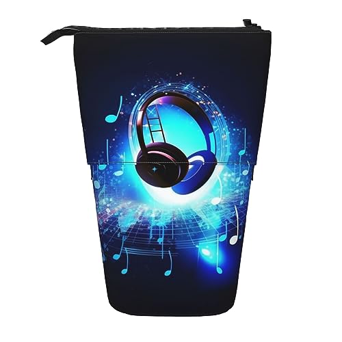 YoupO Music Spectrum Pencil Holder Teleskop Pen Case Stationery Pen Holder for Women Men Student Adult School Office, Musik Nacht, Einheitsgröße, Münzbeutel von YoupO