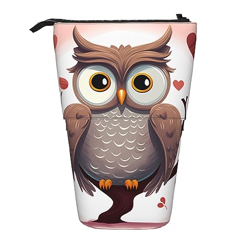 YoupO Rosa Farbe Blume Bleistift Halter Teleskop Stift Fall Schreibwaren Stifthalter für Frauen Männer Student Erwachsene Schule Büro, Owl Lover1, Einheitsgröße, Münzbeutel von YoupO