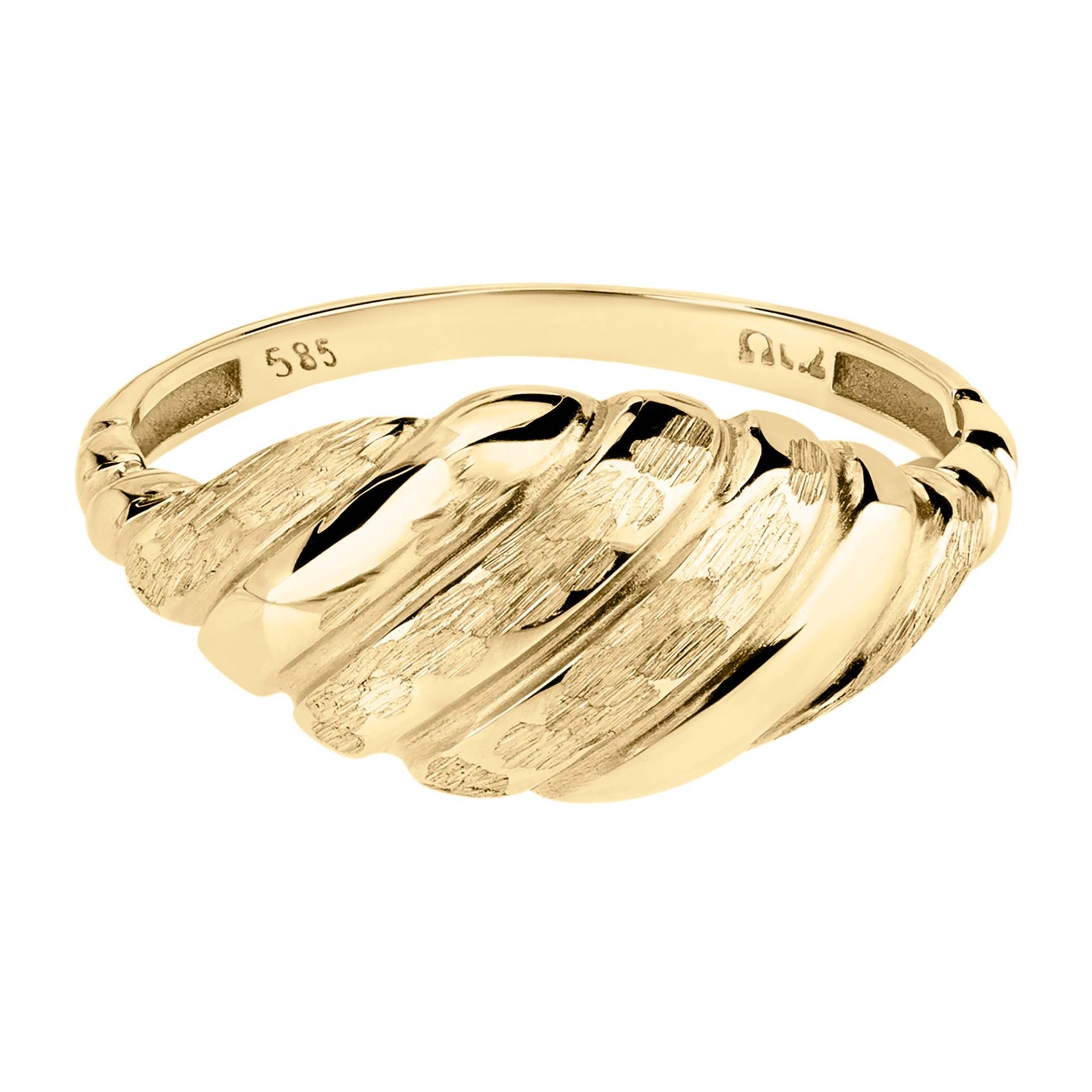 Gedrehter Ring Aus 14-Karätigem Gold | Zierlicher Croissant-Ring Gehämmerter Klobiger Kuppelring Twist-Seil-Ring Statement-Ring Damen von ArvaJewels