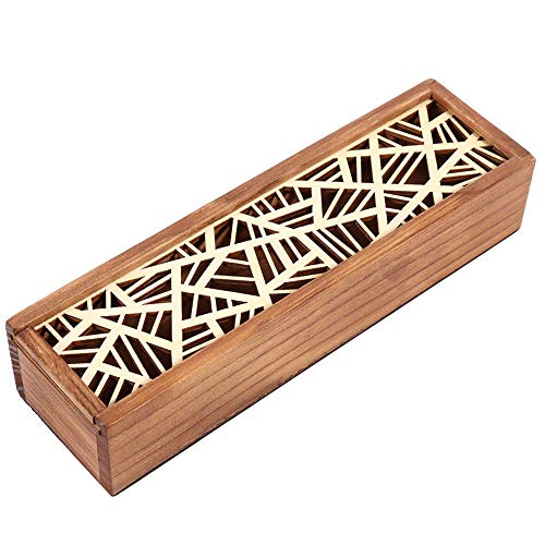 Yousiliang 4 Arten Federmäppchen Holz Holz Federmäppchen Box Desktop Briefpapier Aufbewahrung Organizer Student Schule Büro Verwendung (Geometrischer Patch-Typ) von Yousiliang