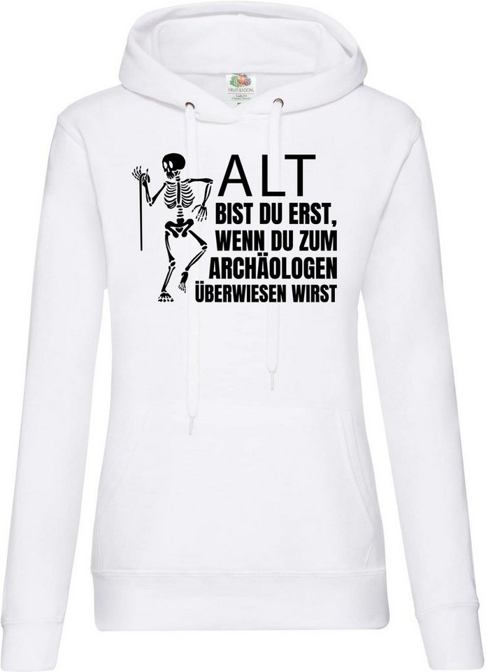 Youth Designz Kapuzenpullover ALT BIST DU ERST BEIM ARCHÄOLOGEN Damen Hoodie Pullover mit lustigem Spruch und Logo Aufdruck von Youth Designz