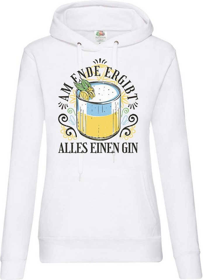 Youth Designz Kapuzenpullover Am Ende ergibt alles einen Gin Damen Hoodie Pullover mit Trendigem Gin Tonic Frontdruck von Youth Designz