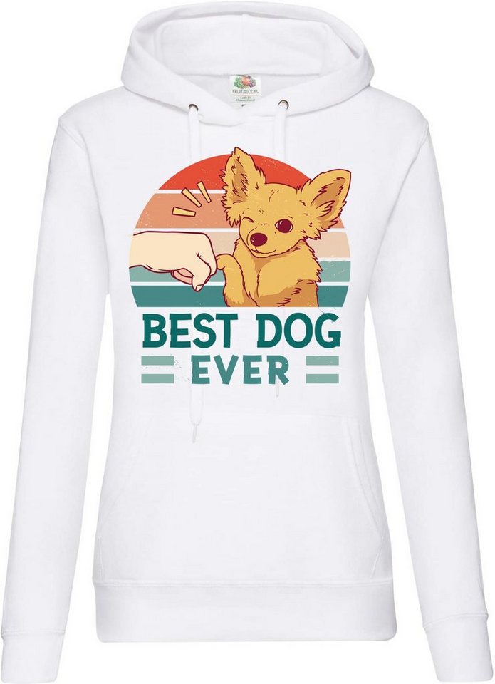 Youth Designz Kapuzenpullover Best Dog Ever Damen Hoodie Pullover mit Chihuahua Frontdruck von Youth Designz