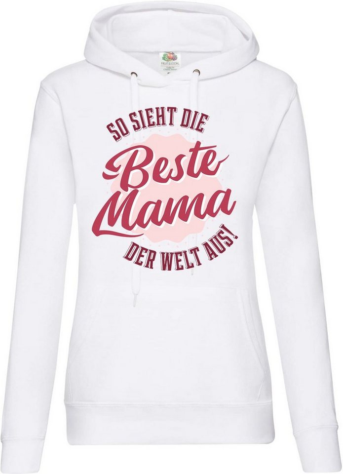 Youth Designz Kapuzenpullover Beste Mama Der Welt Damen Hoodie Pullover mit süßem Frontprint von Youth Designz