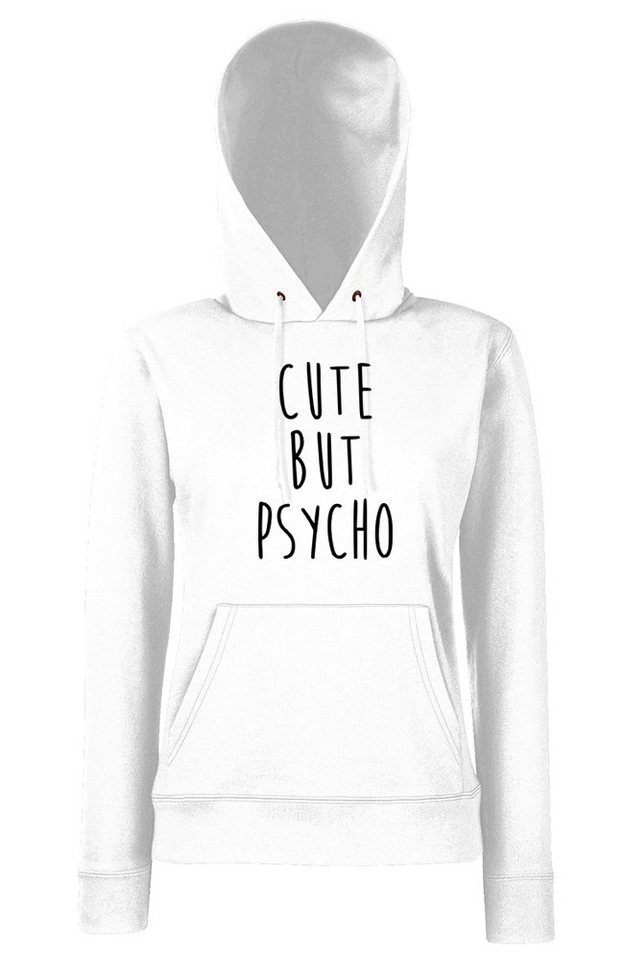 Youth Designz Kapuzenpullover Cute but Psycho Damen Hoodie Pullover mit lustigem Spruch Print von Youth Designz