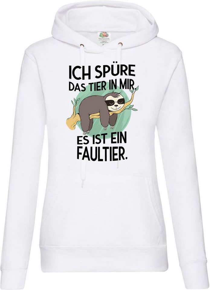 Youth Designz Kapuzenpullover Das Tier in mir Faultier Damen Hoodie Pullover Mit Lustigem Spruch und Logo Aufdruck von Youth Designz