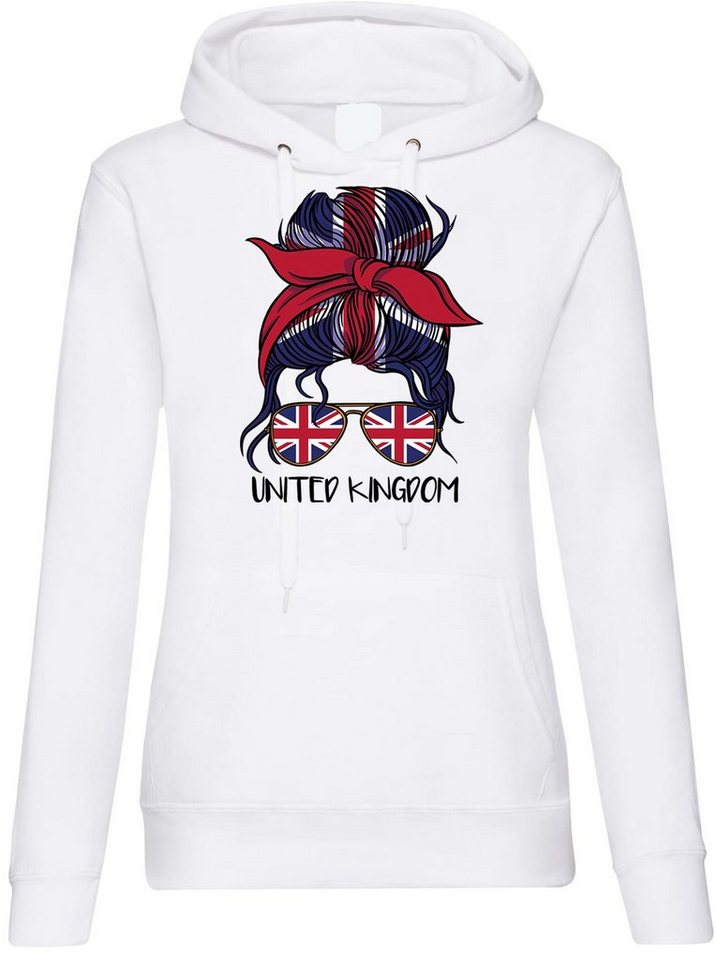 Youth Designz Kapuzenpullover England Britain Flagge Damen Hoodie Pullover mit trendigem Frontprint von Youth Designz