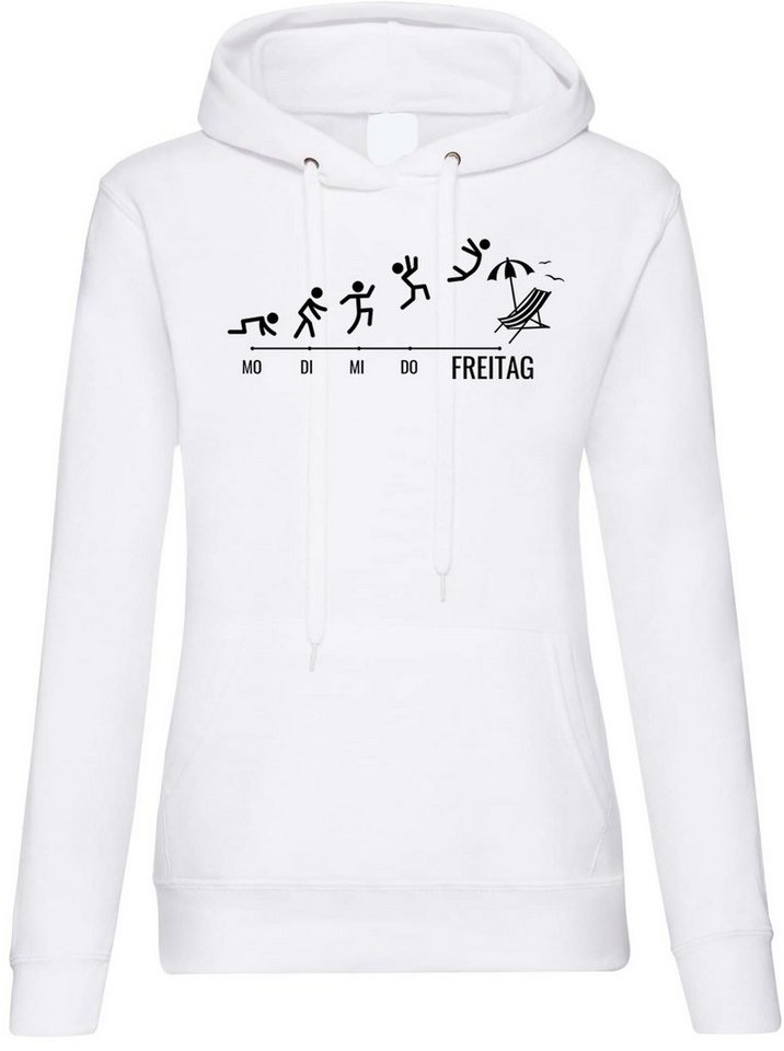 Youth Designz Kapuzenpullover Freitag Wochenende Damen Hoodie Pullover mit lustigem Frontprint von Youth Designz