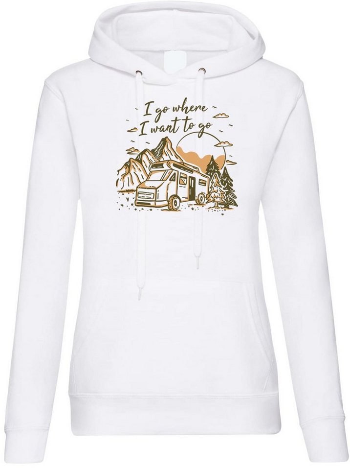 Youth Designz Kapuzenpullover I Go Where I Want Damen Hoodie Pullover mit trendigem Frontprint von Youth Designz