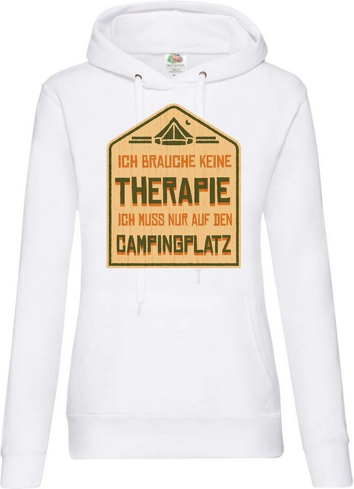 Youth Designz Kapuzenpullover Ich Muss Nur Auf Den Campingplatz Damen Hoodie Pullover mit lustigem Camping Spruch Print von Youth Designz