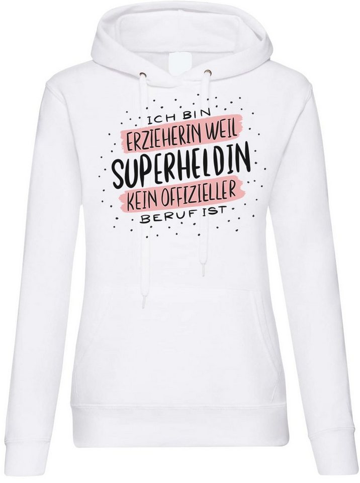 Youth Designz Kapuzenpullover Ich bin Erzieherin Damen Hoodie Pullover mit trendigem Frontprint von Youth Designz