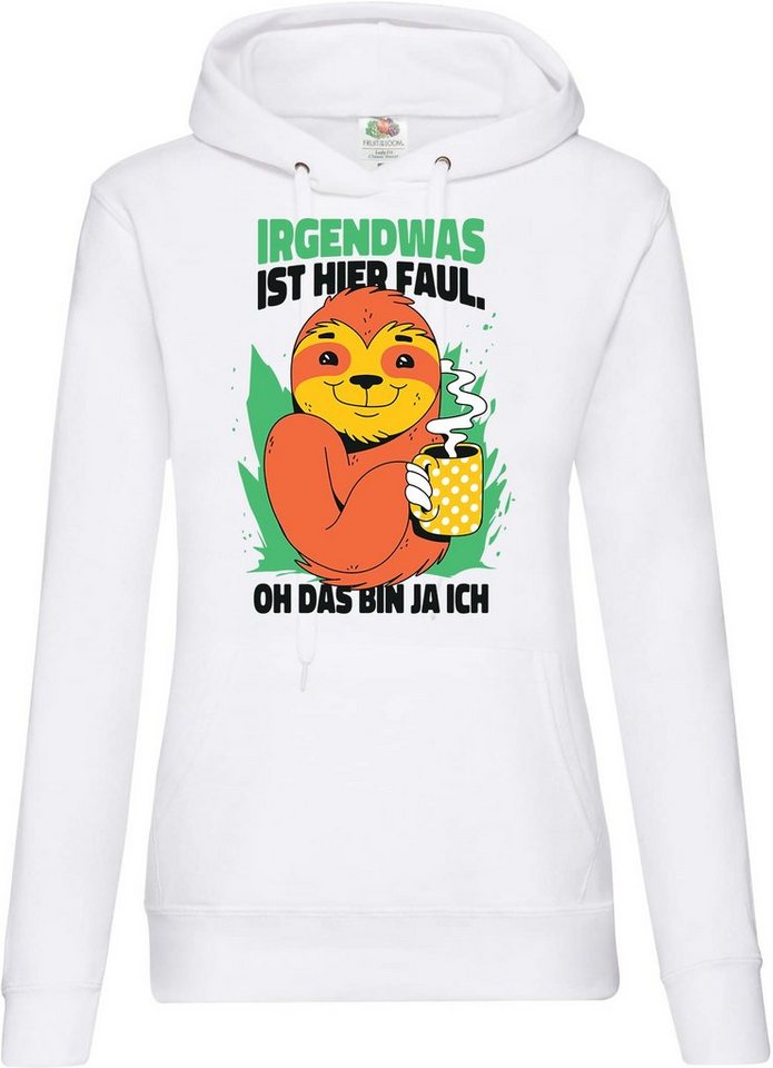 Youth Designz Kapuzenpullover Irgendwas ist Hier Faul Damen Hoodie mit Trendigem Frontdruck von Youth Designz