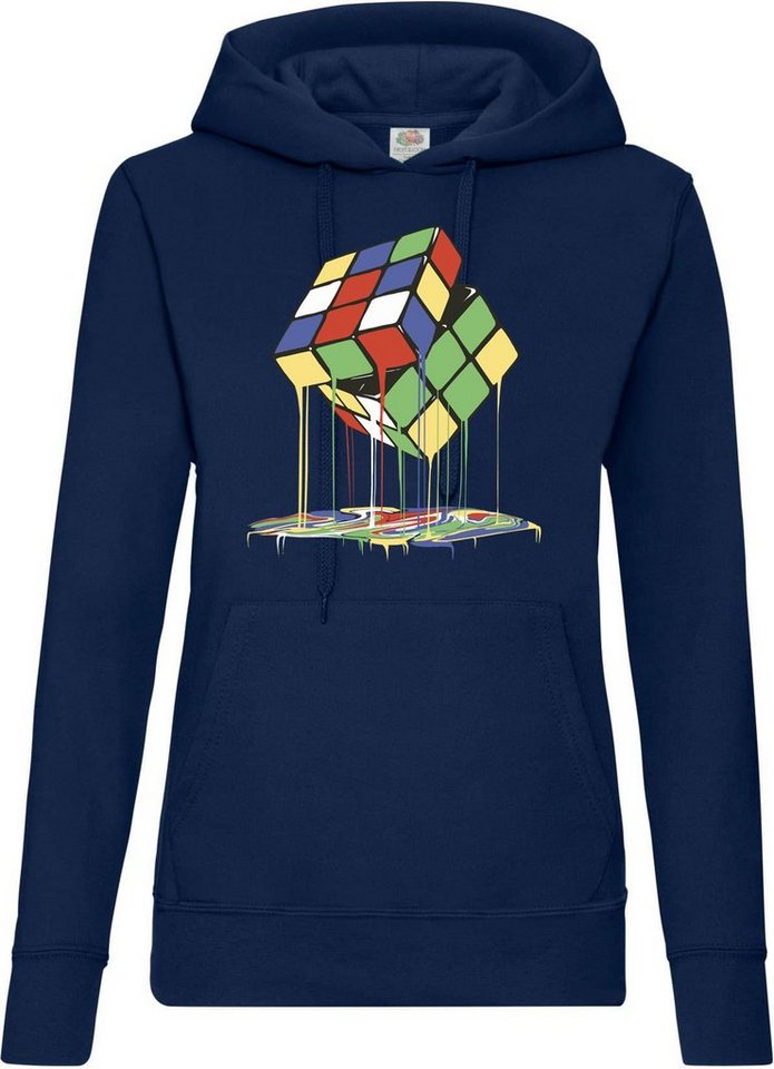 Youth Designz Kapuzenpullover Magic Cube Melting Damen Hoodie Pullover mit Trendigem Frontdruck von Youth Designz