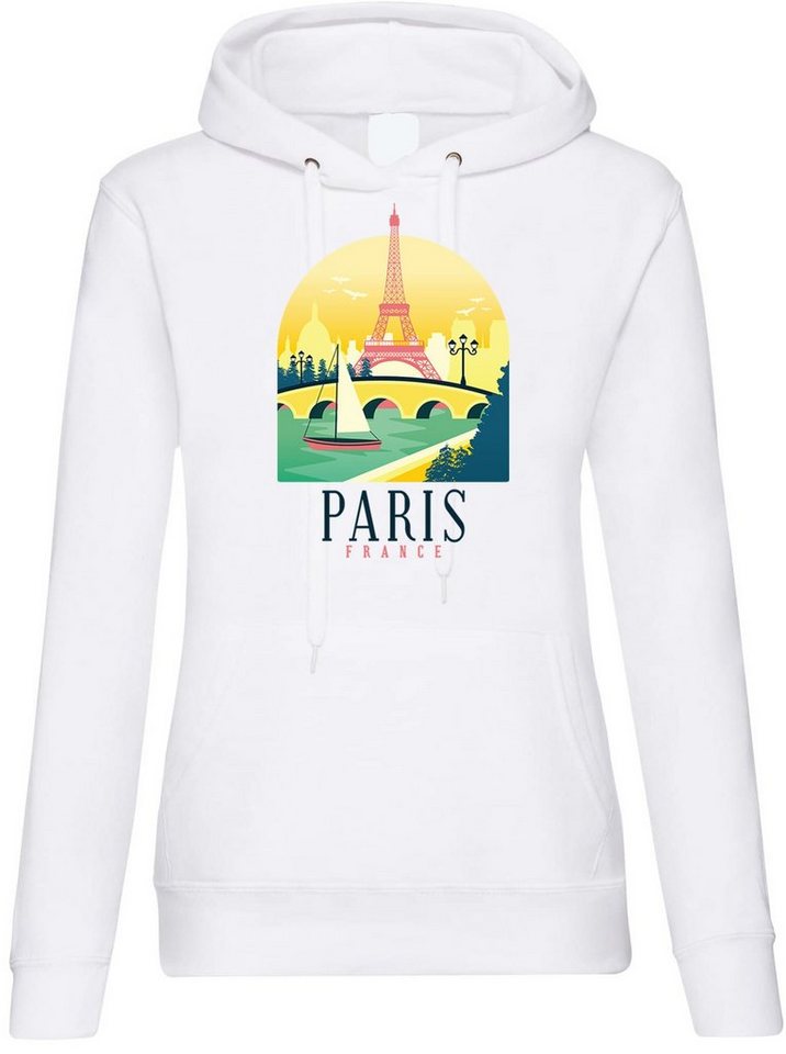 Youth Designz Kapuzenpullover Paris Frankreich Damen Hoodie Pullover mit modischem Frontprint von Youth Designz