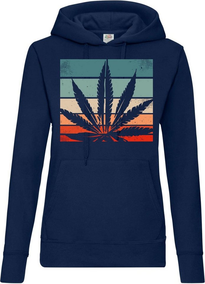 Youth Designz Kapuzenpullover Retro Cannabis Damen Hoodie Pullover mit modischem Frontdruck von Youth Designz