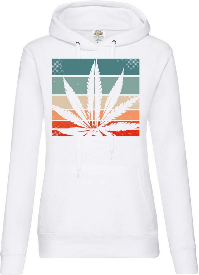 Youth Designz Kapuzenpullover Retro Cannabis Damen Hoodie Pullover mit modischem Frontdruck von Youth Designz