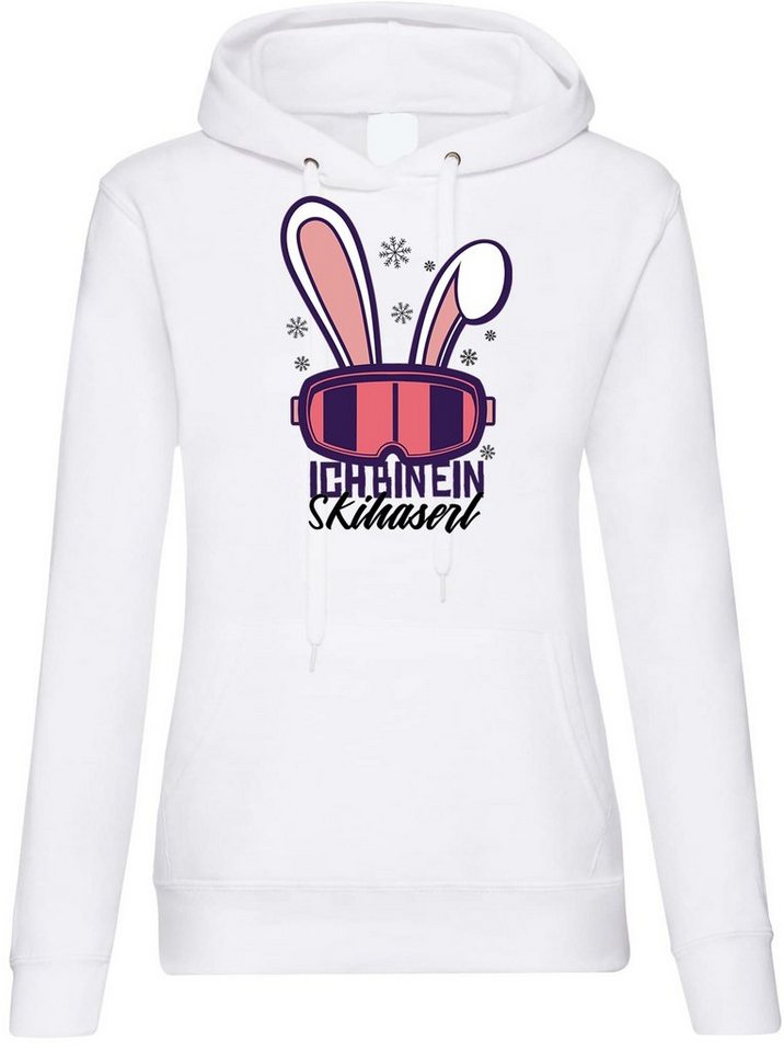 Youth Designz Kapuzenpullover Ski Haserl Häschen Damen Hoodie Pullover mit trendigem Frontprint von Youth Designz