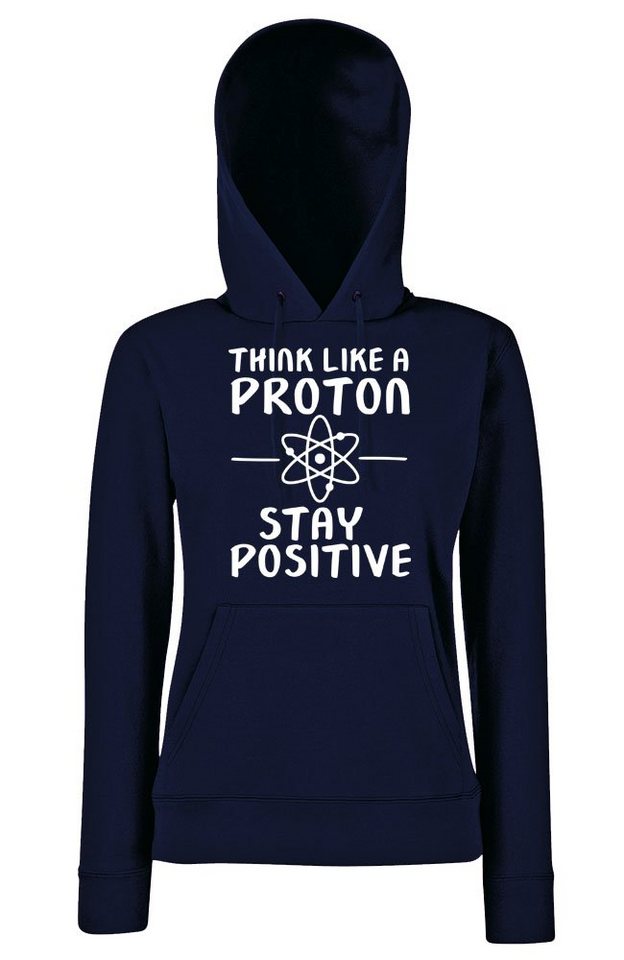 Youth Designz Kapuzenpullover Stay Positive like a Proton Damen Hoodie Pullover mit lustigen Physik Frontprint von Youth Designz