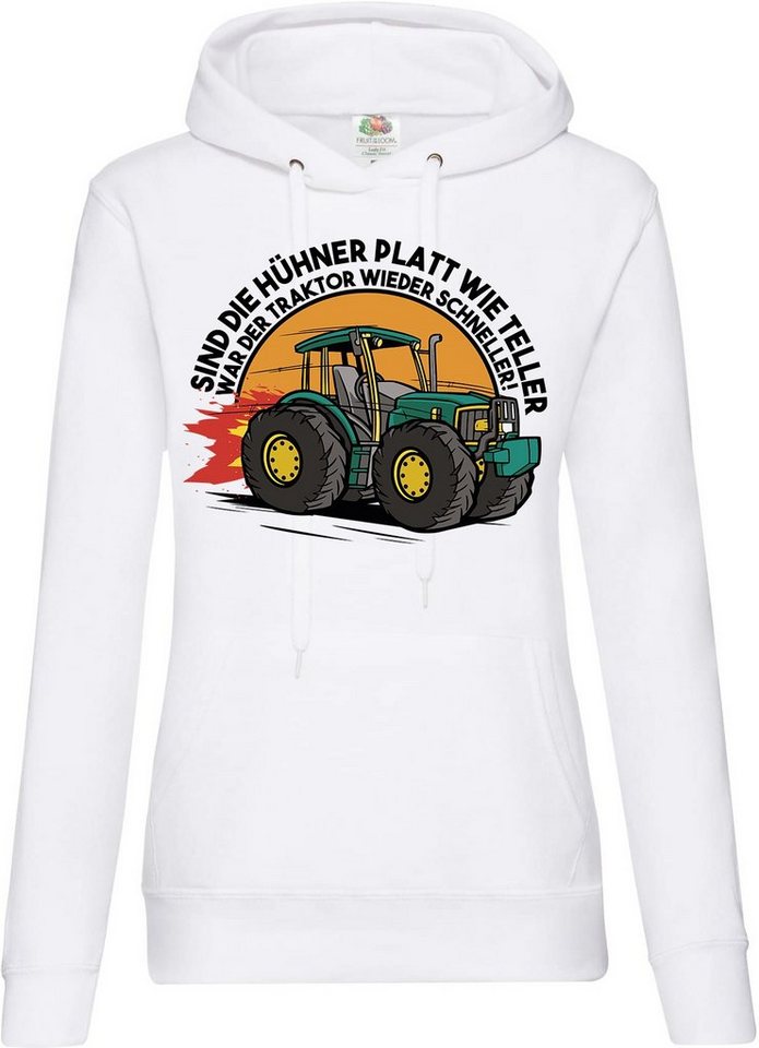 Youth Designz Kapuzenpullover Traktor Farmerin Damen Hoodie Pullover mit lustigem Spruch und Logo Aufdruck von Youth Designz