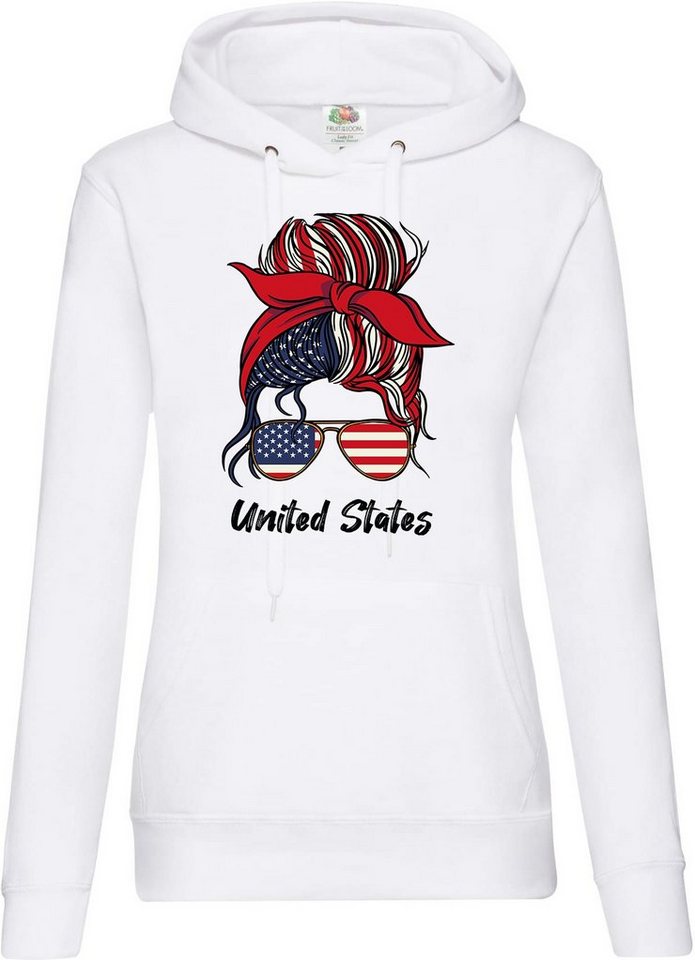 Youth Designz Kapuzenpullover "United States" Damen Hoodie Pullover mit lustigem frontprint von Youth Designz