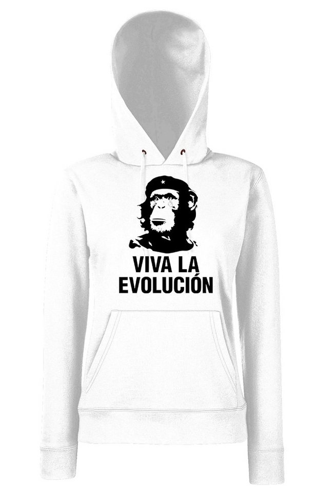 Youth Designz Kapuzenpullover Viva la Evolucion Damen Hoodie Pullover mit trendigem Evolution Frontdruck von Youth Designz