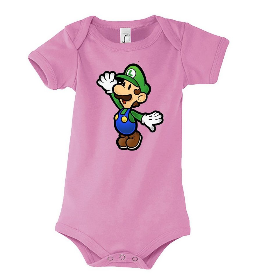 Youth Designz Kurzarmbody Baby Body Strampler Luigi mit niedlichem Frontprint von Youth Designz